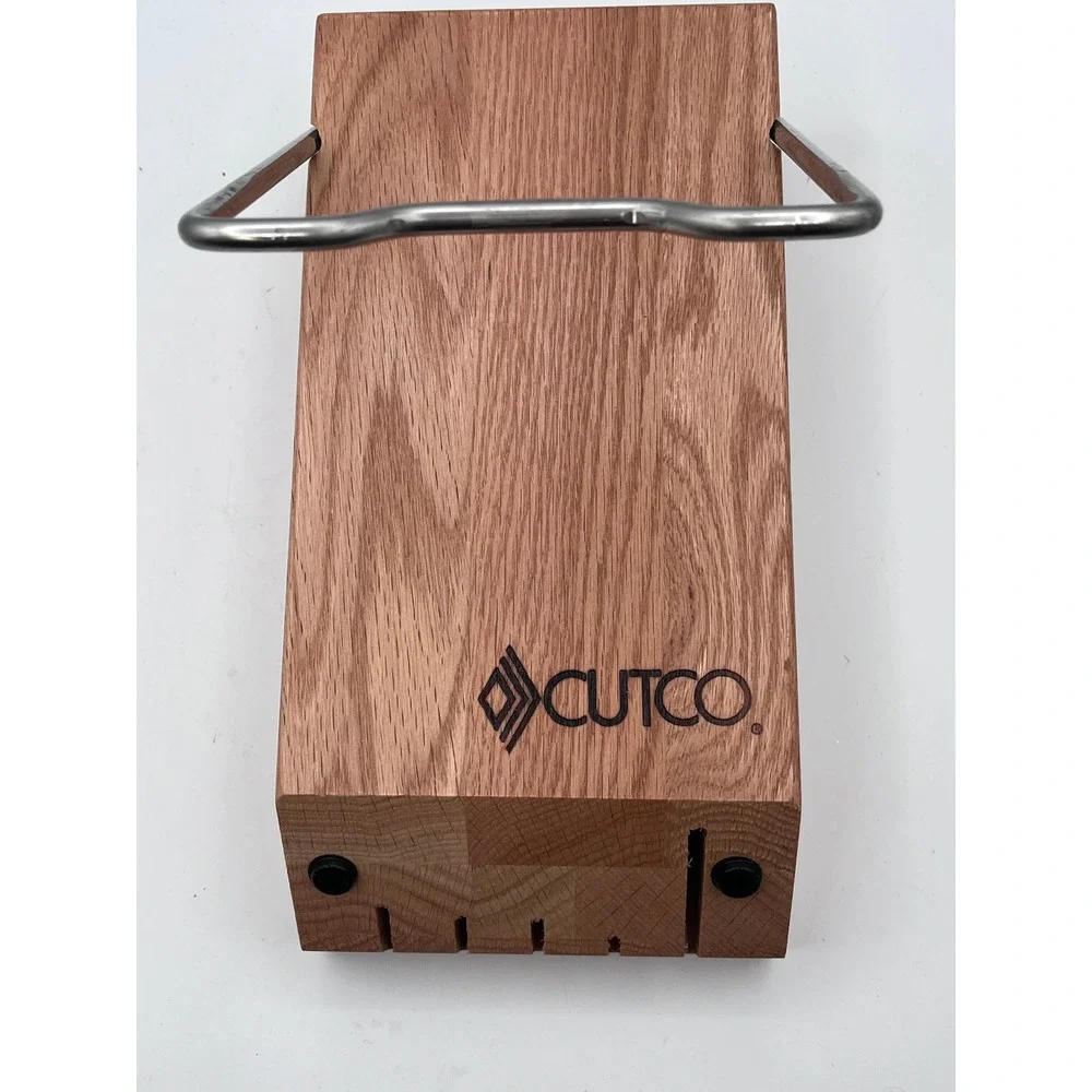 CUTCO Space Saver Set Block (5=Slot) Wooden Honey Oak Finish Knife Storage‎